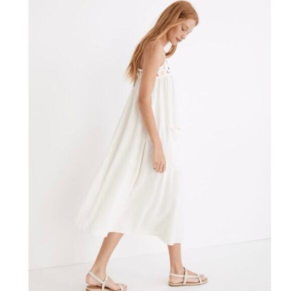 Madewell Fresca Fruit Embroidered Cami White Midi Dress Women’s Size Small - Picture 2 of 10